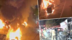 Esenyurt’ta kundaklanan 8 araç ve iş yeri alev alev yandı