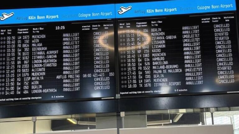 Almanya’nın Hamburg Havalimanı’nda grev nedeniyle tüm uçuşlar iptal edildi