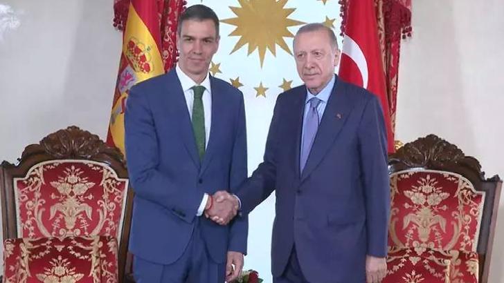 Erdoğan ve İspanya Başbakanı Sanchez, Dolmabahçe’de bir araya geldi