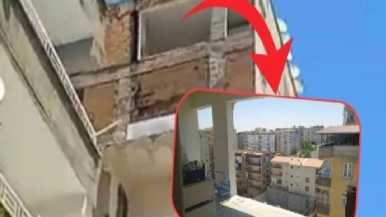 Diyarbakır’da yıkım sırasında zarar gören binada 5 aile yaşamaya devam ediyor
