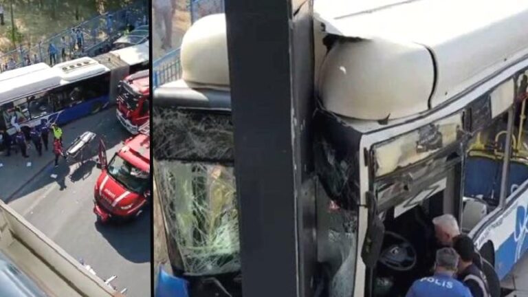 Ankara’da belediye otobüsü kaza yaptı, yaralılar var!