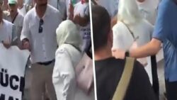 “Sefalet ücretlerine teslim olmayacağız” yazılı pankartı yırtan kişinin AKP Odunpazarı İlçe Kadın Kolları yöneticisi olduğu iddia edildi