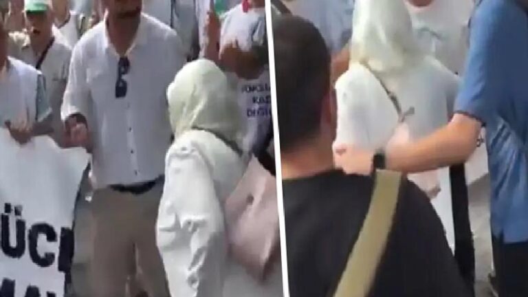“Sefalet ücretlerine teslim olmayacağız” yazılı pankartı yırtan kişinin AKP Odunpazarı İlçe Kadın Kolları yöneticisi olduğu iddia edildi