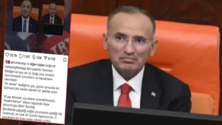 Turizm Bakanı Ersoy’un eşi, Bekir Bozdağ’ın ani kilo kaybıyla ilgili “O çocukların ahı kolay kolay çıkmaz” paylaşımını beğendi