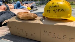 Maaşları yatırılan Doruk Madencilik işçileri, tazminatları ödenmeden eylemlerine son vermeyecek; yarın bakanlığa yürüyecekler