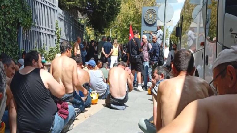 Enerji Bakanlığı önündeki madenci eyleminde işçiler gözaltına alındı