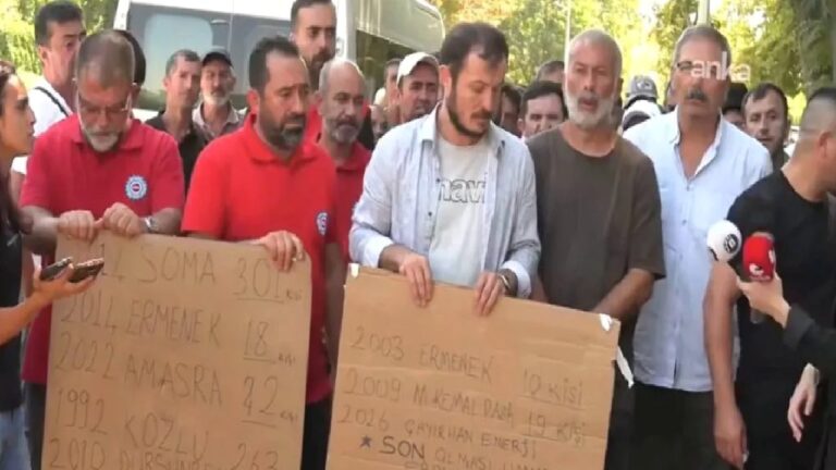 Madenciler, Enerji Bakanlığı önünde eylemde: Bir tane ‘itibarı kıymetli’ adam yargılanmıyor; onlar kâr edecek, biz öleceğiz