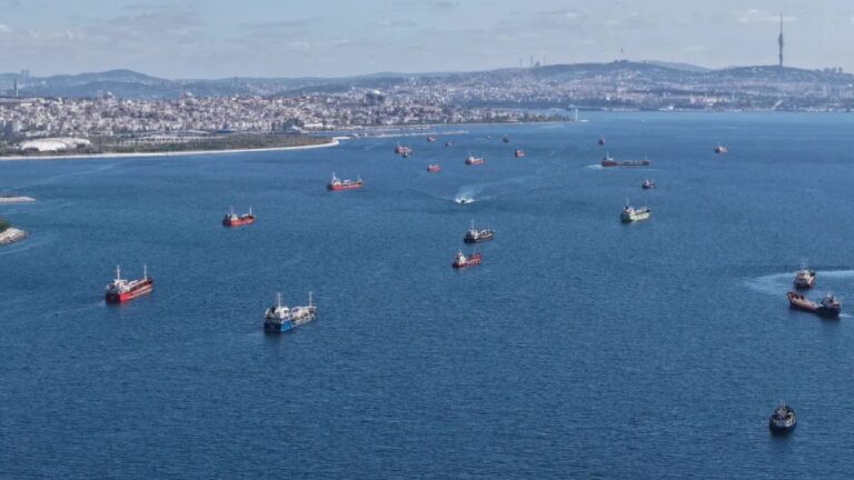 Savaş yüzünden Karadeniz’e çıkamayan ticaret gemileri Marmara’da bekleyişe geçti